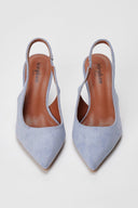 Stephan - Slingback Pumps Slim Heel - Light Blue Suede