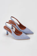 Stephan - Slingback Pumps Slim Heel - Light Blue Suede