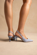 Stephan - Slingback Pumps Slim Heel - Light Blue Suede