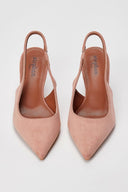 Stephan - Slingback Pumps Slim Heel - Pink Suede