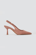 Stephan - Slingback Pumps Slim Heel - Pink Suede