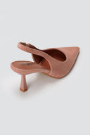 Stephan - Slingback Pumps Slim Heel - Pink Suede
