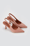 Stephan - Slingback Pumps Slim Heel - Pink Suede
