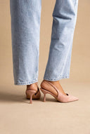 Stephan - Slingback Pumps Slim Heel - Pink Suede