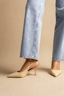 Stephan - Slingback Pumps Slim Heel - Yellow Suede