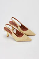 Stephan - Slingback Pumps Slim Heel - Yellow Suede