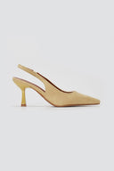 Stephan - Slingback Pumps Slim Heel - Yellow Suede