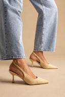 Stephan - Slingback Pumps Slim Heel - Yellow Suede