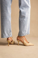 Stephan - Slingback Pumps Slim Heel - Yellow Suede