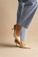 Stephan - Slingback Pumps Slim Heel - Yellow Suede