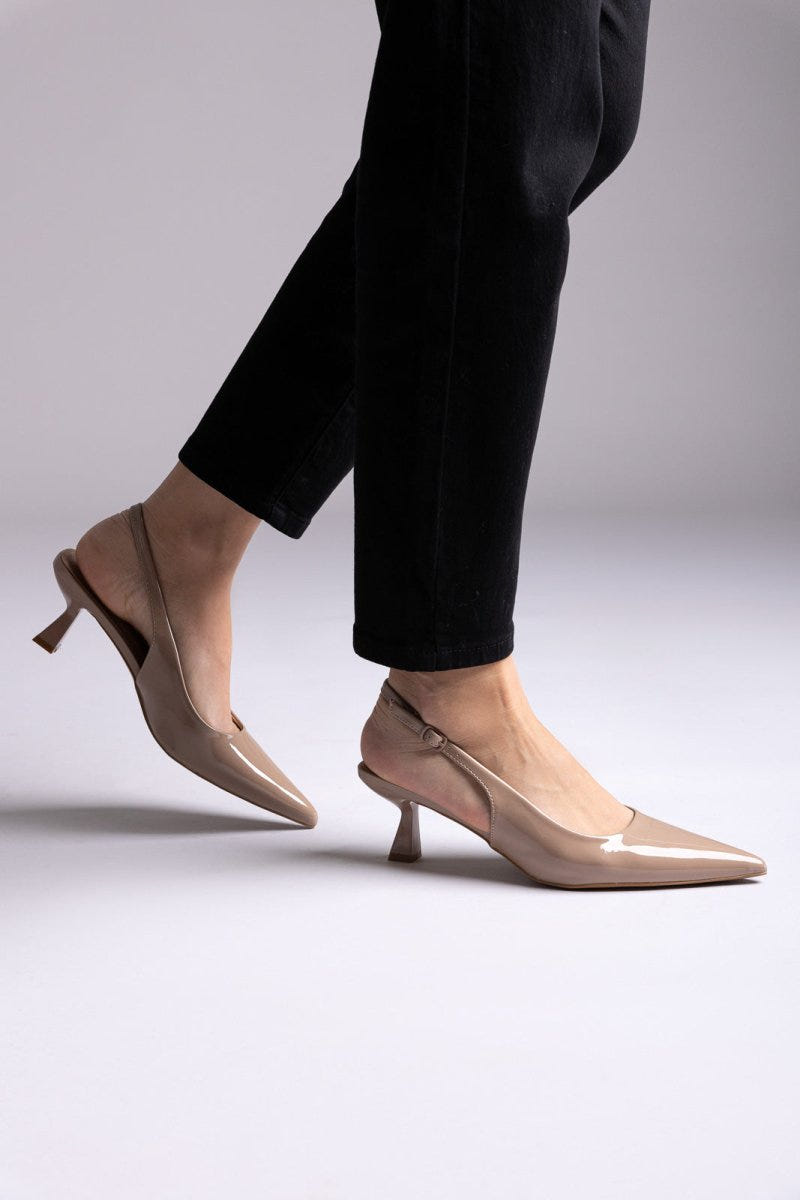 Ideal shoes - Slingback Pumps - Taupe Patent