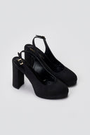 Slingback Pumps TFP - Black Suede - thefashionproject.gr - TFP