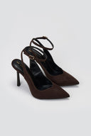 Slingback Pumps TFP - Brown Suede - thefashionproject.gr - TFP