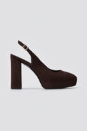 Slingback Pumps TFP - Brown Suede - thefashionproject.gr - TFP