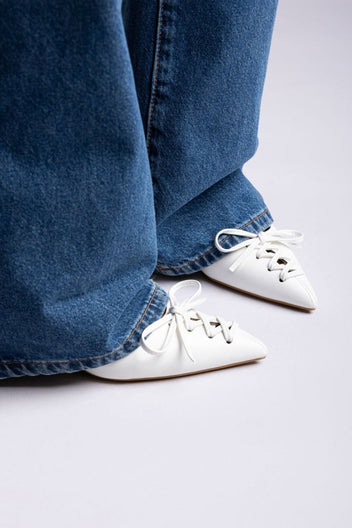 Ideal shoes - Slingback Pumps - White Matte