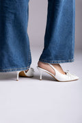 Ideal shoes - Slingback Pumps - White Matte