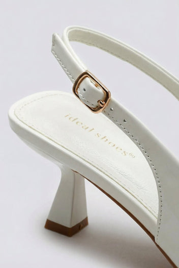 Ideal shoes - Slingback Pumps - White Patent