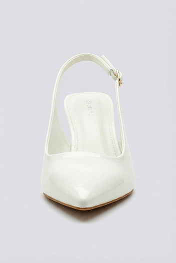Ideal shoes - Slingback Pumps - White Patent