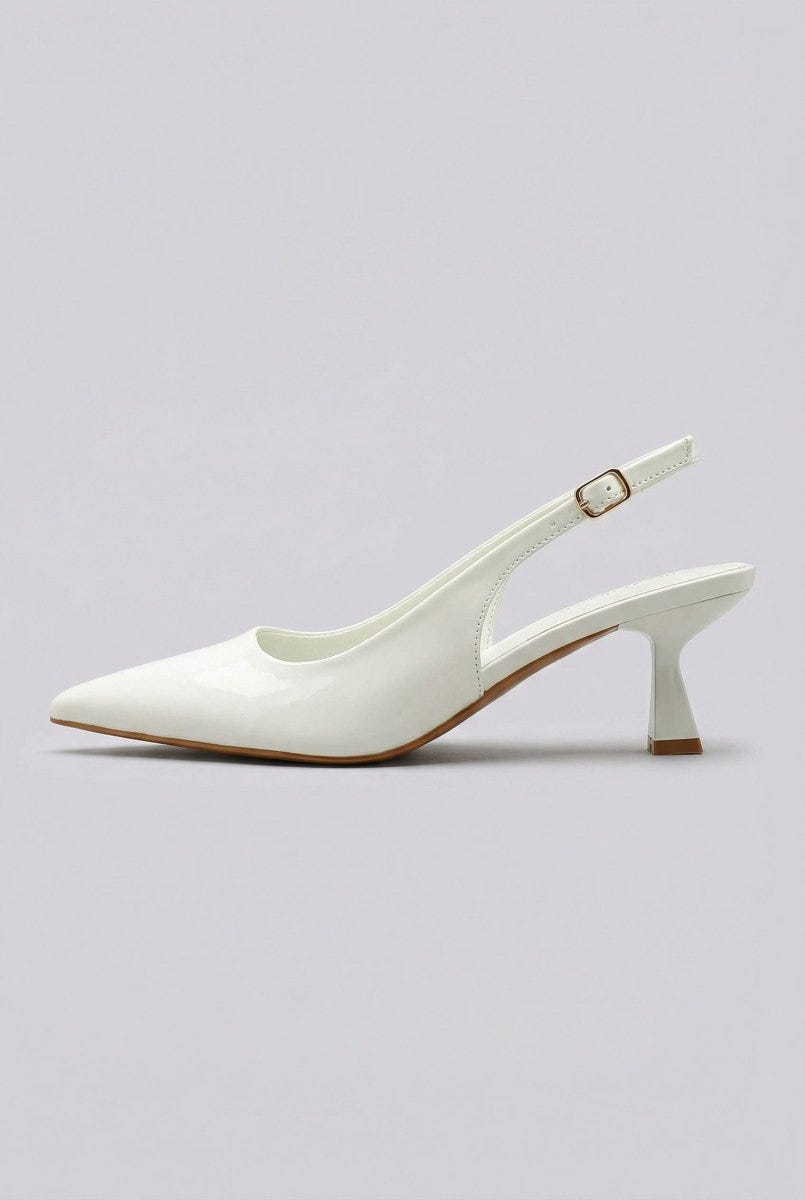 Ideal shoes - Slingback Pumps - White Patent