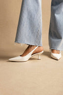 Ideal shoes - Slingback Pumps - White Patent
