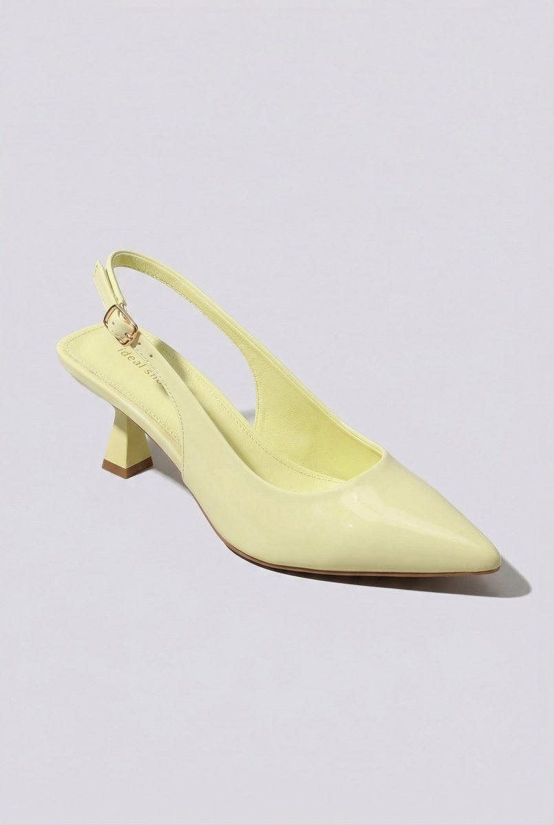 Ideal shoes - Slingback Pumps - Yellow Patent