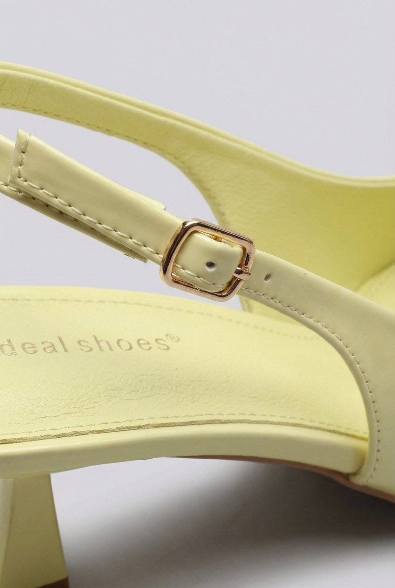 Ideal shoes - Slingback Pumps - Yellow Patent