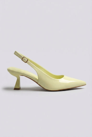 Ideal shoes - Slingback Pumps - Yellow Patent