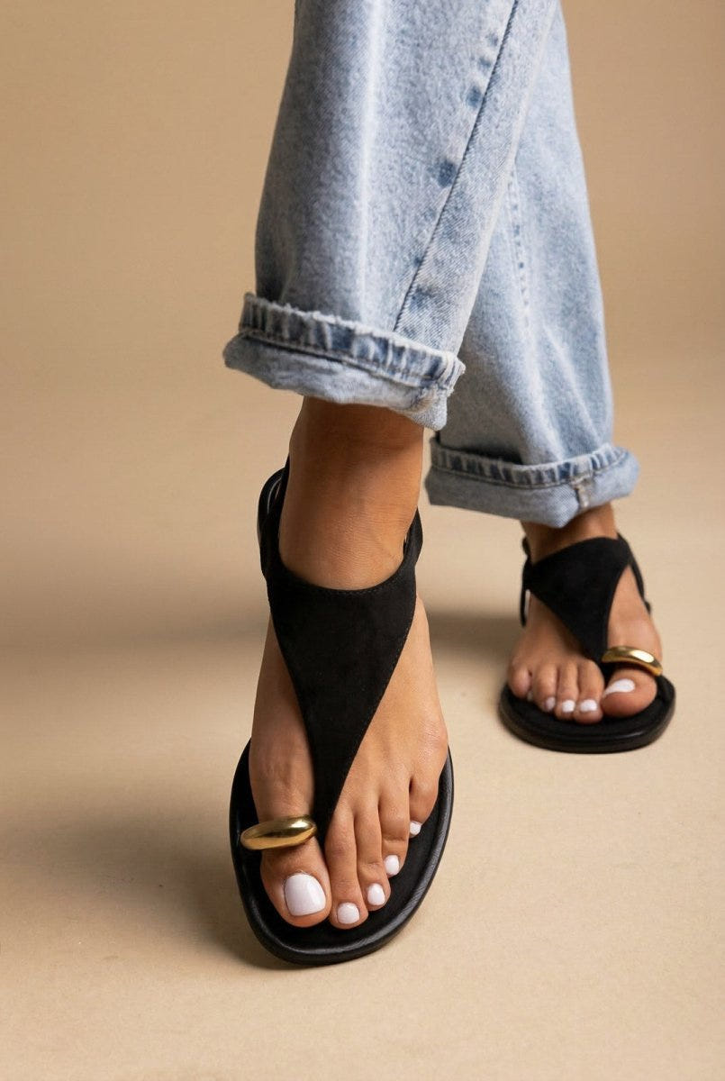 CORINA - Slingback Sandals - Black Suede