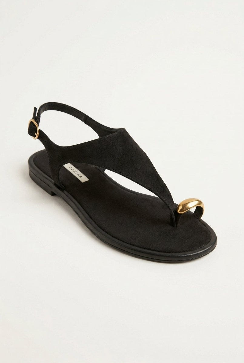 CORINA - Slingback Sandals - Black Suede