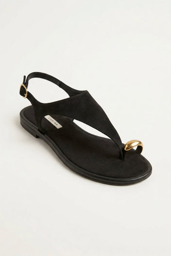 CORINA - Slingback Sandals - Black Suede