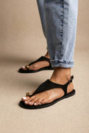 CORINA - Slingback Sandals - Black Suede