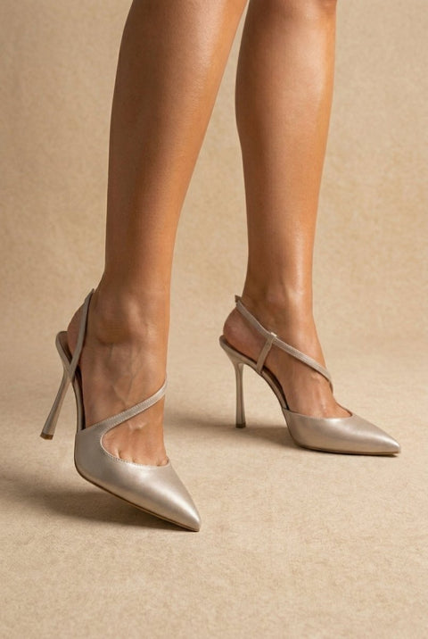 Slingback escarpins à talons aiguilles - sable mat