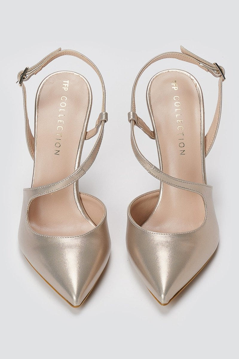 TFP - Slingback Stiletto Pumps - Sand Matte