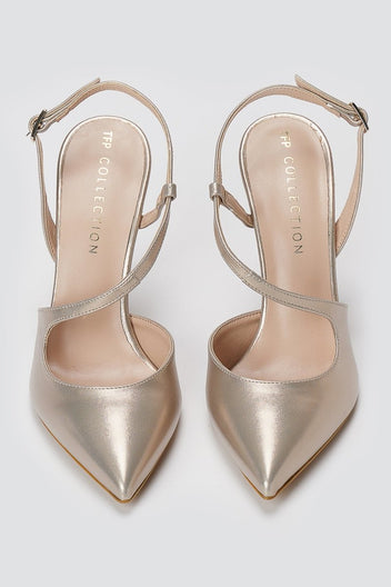TFP - Slingback Stiletto Pumps - Sand Matte
