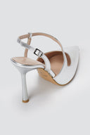 TFP - Slingback Stiletto Pumps - Silver Metallic