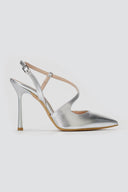 TFP - Slingback Stiletto Pumps - Silver Metallic