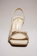 Ideal shoes - Slingback Stiletto Sandals - Beige Matte