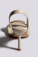Ideal shoes - Slingback Stiletto Sandals - Beige Matte