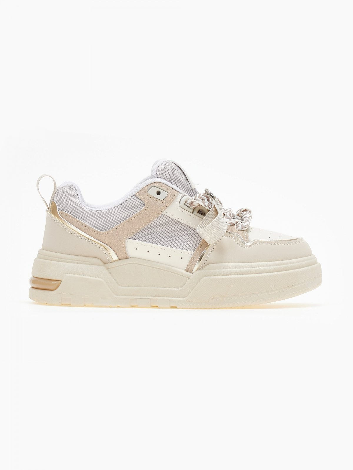 Sneakers chunky με φαρδιά κορδόνια - Μπεζ - thefashionproject.gr - MARQUIIZ
