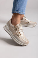 Sneakers chunky με φερμουάρ Xti 143729 - Μπεζ - thefashionproject.gr - Xti Footwear