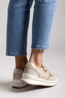 Sneakers chunky με φερμουάρ Xti 143729 - Μπεζ - thefashionproject.gr - Xti Footwear