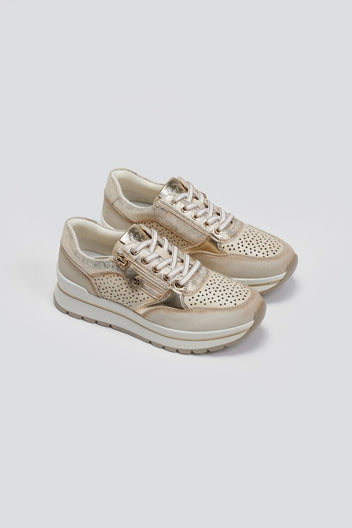 Sneakers chunky με φερμουάρ Xti 143729 - Μπεζ - thefashionproject.gr - Xti Footwear