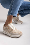 Sneakers chunky με φερμουάρ Xti 143729 - Μπεζ - thefashionproject.gr - Xti Footwear