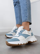 Sneakers chunky με κομμάτια σε συνδυασμούς υλικών ERYNN - Μπλε jean - thefashionproject.gr - ERYNN