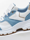 Sneakers chunky με κομμάτια σε συνδυασμούς υλικών ERYNN - Μπλε jean - thefashionproject.gr - ERYNN