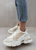 Sneakers chunky με σχέδιο - Μπεζ - thefashionproject.gr - Ideal shoes