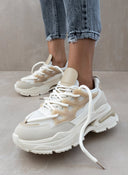 Sneakers chunky με σχέδιο - Μπεζ - thefashionproject.gr - Ideal shoes