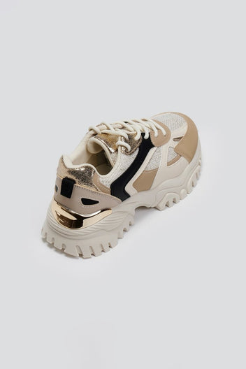 Sneakers chunky σε συνδυασμό υλικών ERYNN - Μπεζ - thefashionproject.gr - ERYNN