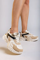 Sneakers chunky σε συνδυασμό υλικών ERYNN - Μπεζ - thefashionproject.gr - ERYNN