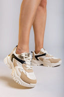 Sneakers chunky σε συνδυασμό υλικών ERYNN - Μπεζ - thefashionproject.gr - ERYNN
